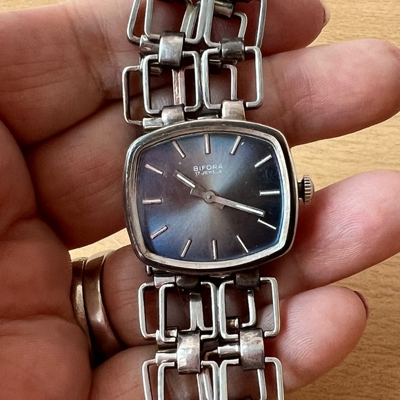 VINTAGE BIFORA 800 SILVER LADIES AUTOMATIC MECHANICAL WATCH UNIQUE BRACELET WORK main image 15